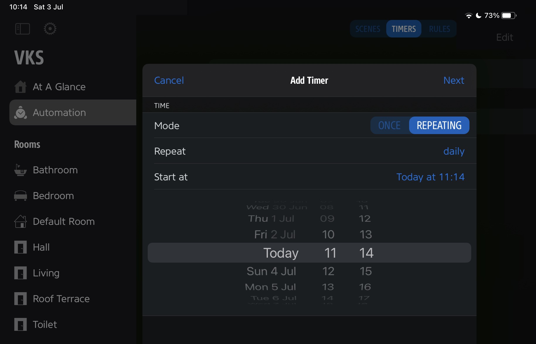 Screenshot of creating timer in Eve